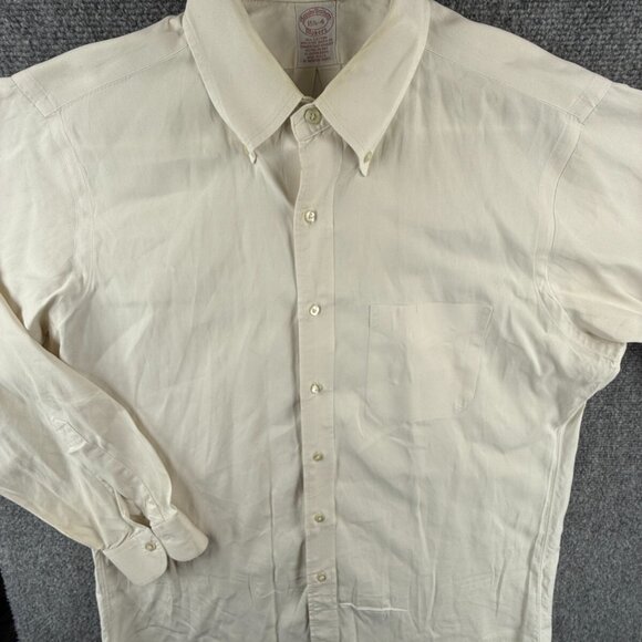 VTG Brooks Brothers Makers Yellow 15.5 34 Long Sleeve Button Up Made USA Cotton* - Picture 3 of 16